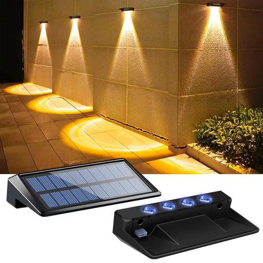 Solar Fence Lights Outdoor Waterproof