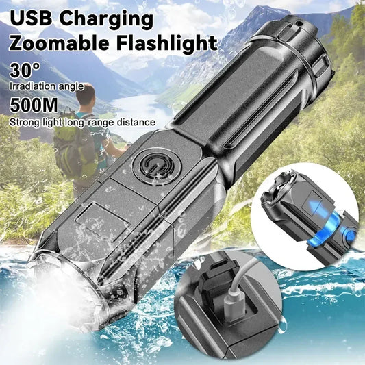 LED Flashlight ABS Strong Light