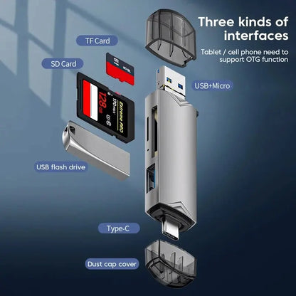 6 In 1 Multifunctional USB SD Card Reader